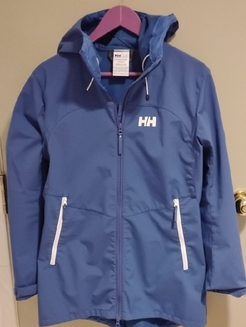 Helly Hansen Blue Hooded Technical Shell with White Accents